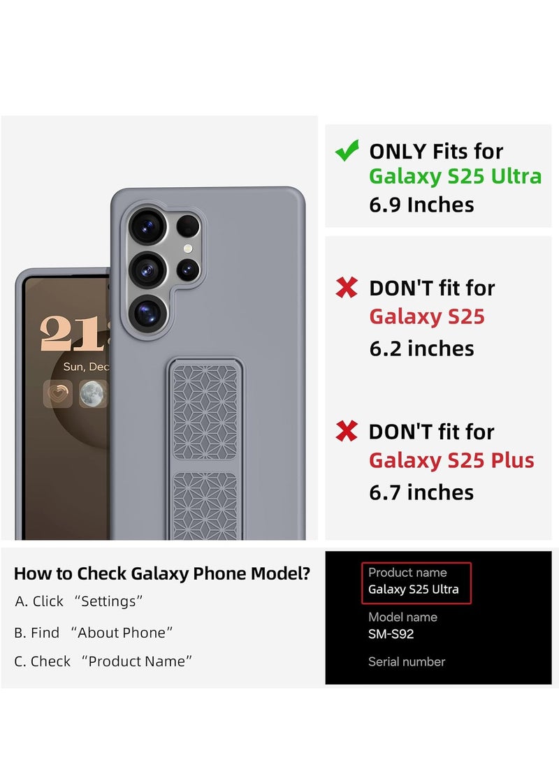 BORTONY Samsung Galaxy S25 Ultra Case Cover Silicone Stand Strap Slim Fit Soft Touch Protective Case Bumper Shell Anti Scratch Phone Grip Cover for Samsung Galaxy S25 Ultra 5G 6.9-inch - Image 2