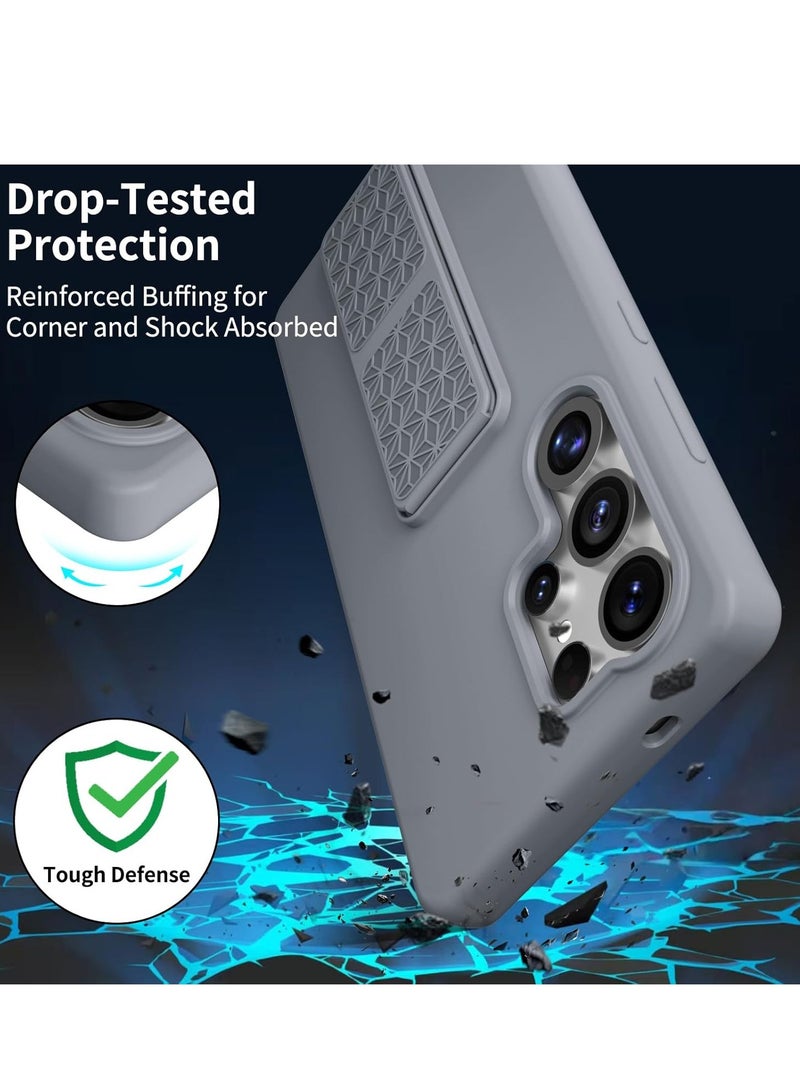 BORTONY Samsung Galaxy S25 Ultra Case Cover Silicone Stand Strap Slim Fit Soft Touch Protective Case Bumper Shell Anti Scratch Phone Grip Cover for Samsung Galaxy S25 Ultra 5G 6.9-inch - Image 5