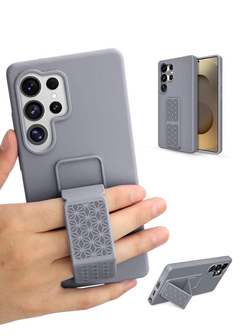 BORTONY Samsung Galaxy S25 Ultra Case Cover Silicone Stand Strap Slim Fit Soft Touch Protective Case Bumper Shell Anti Scratch Phone Grip Cover for Samsung Galaxy S25 Ultra 5G 6.9-inch - Image 1