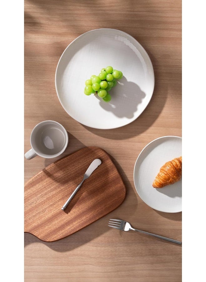 Famiware Moonlight 6 Piece Stoneware Dinner Plates in 10.25 inches, Scratch Resistant, Microwave & Dishwasher Safe, White  - Image 4