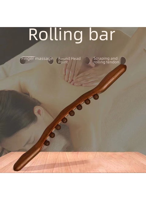 Back Muscle Relief Wooden RollerKeel carbonized twenty beads rolling bar Keel carbonized twenty beads rolling bar