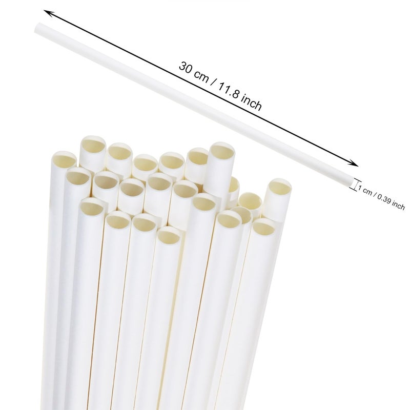 PENTA ANGEL Cotton Candy Cones Penta Angel 24Pcs 11.8"" Cotton Candy Holder Stick Paper Straw Cones For Birthday Wedding Party Candy Making (White-24Pcs) - Image 2