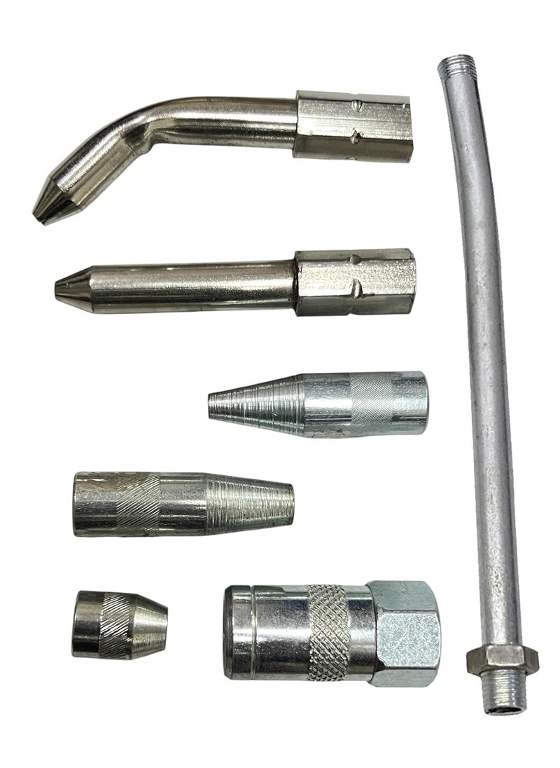 EPITECH MART - EPITECH MART Multi Purpose Use 7 Piece Grease Couplers Nozzles Fittings and Lubrication Kit for Grease Gun Nozzle Set - Image 1