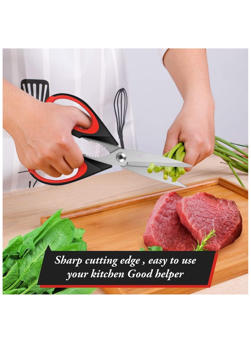 Kitchen Shears, 2 Pack Heavy Duty Kitchen Shears, Dishwasher Safe Meat Shears, Universal Kitchen Shears for Chicken/Poultry/Fish/Meat  - Image 2