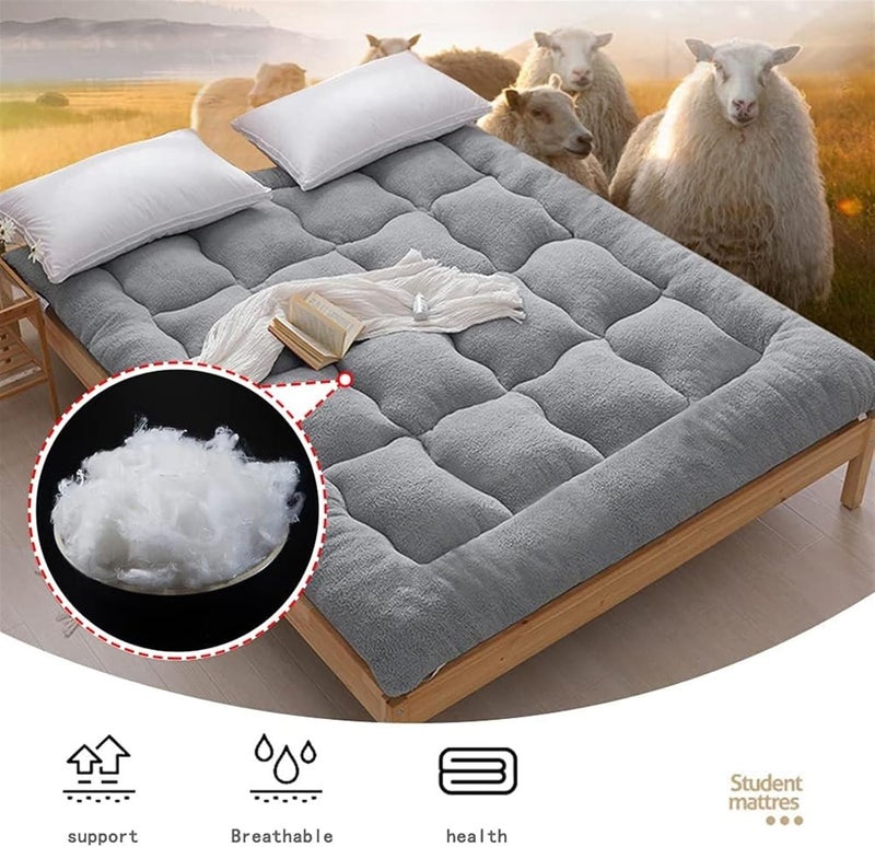 Japanese Futon Mattress,Tatami Mattress, Topper Thick Breathable Tatami Floor Mat Student Dorm Sleeping Pad Padded Portable Roll Up Bed,(Red,90x200cm 1.2kg) - Image 3