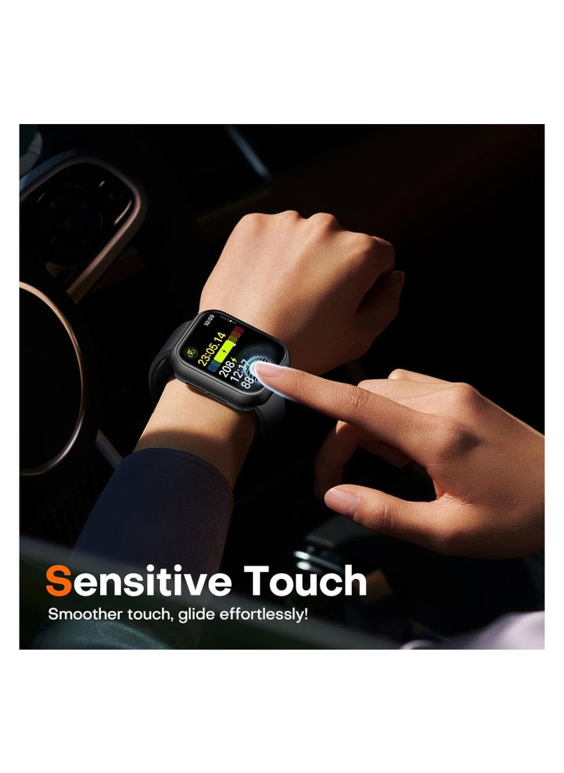 Generic - Hard PC Case Compatible with Apple Watch Series 10 42mm with Tempered Glass Screen Protector, Full Coverage, Touch Sensitive, Ultra-Thin HD Bumper Protective Cover (iWatch S10 42mm Black) - Image 1