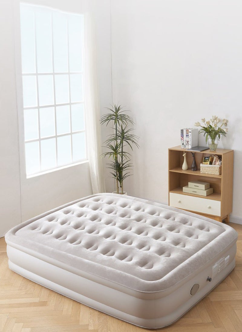 Sharpdo Double Camping Inflatable Air Bed, Inflatable Bed with Flocking Top Cover Foldable Inflatable Bed for Camping/Outdoor/Travel 190*100*40CM - Image 1