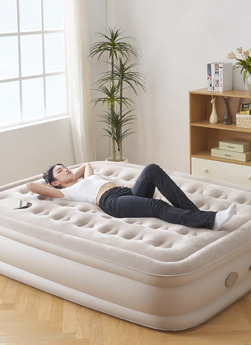 Sharpdo Double Camping Inflatable Air Bed, Inflatable Bed with Flocking Top Cover Foldable Inflatable Bed for Camping/Outdoor/Travel 190*100*40CM - Image 3