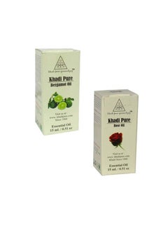 Khadi Pure Bergamot & Rose Essential Oil 15 Ml (Pack Of 2)  - Image 1
