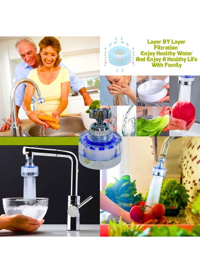 Chase Up Sink Faucet Water Filter, Purifier, 360° Rotating, Removes Rust, Chlorine, Fluoride, Heavy Metals, Hard Water, 12-Cartridge Value Pack, Universal Fit, Kitchen & Bathroom Use - Image 3
