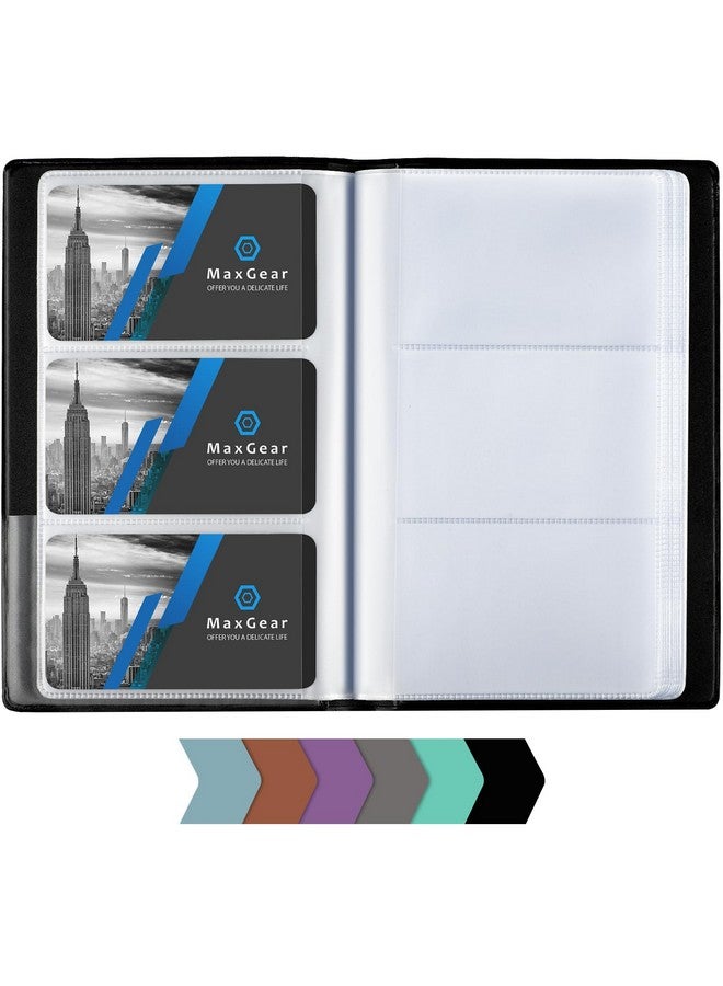 MaxGear Business Card Organizer, Portable Business Card Holder Book For Men & Women, 240 Business Cards Book Credit Card Binder Professional Business Card Holders Name Card Holder File Storage, Black - Image 1