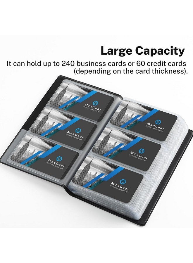 MaxGear Business Card Organizer, Portable Business Card Holder Book For Men & Women, 240 Business Cards Book Credit Card Binder Professional Business Card Holders Name Card Holder File Storage, Black - Image 5