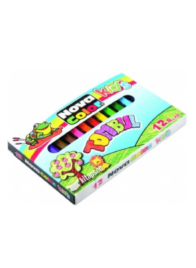 نوفا كولور طقم الوان شمع 12 لون تركي