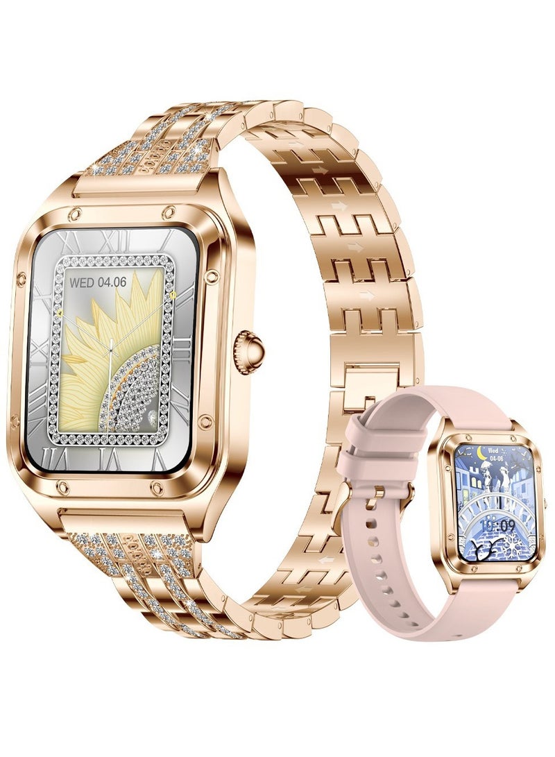 LIGE Ladies Exquisite Luxury Smartwatches Elegant Big battery Multi-functional Monitoring Metal Rose Gold - Image 1