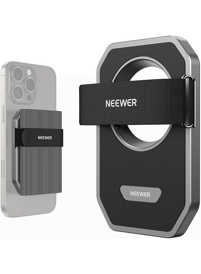 Neewer NEEWER Magnetic SSD Holder with Universal Touch Fasteners Compatible with MagSafe iPhone 16 Pro Max 15 Pro Max 16 Pro 15 Pro Samsung SanDisk Lexar for ProRes Video Recording  - Image 1