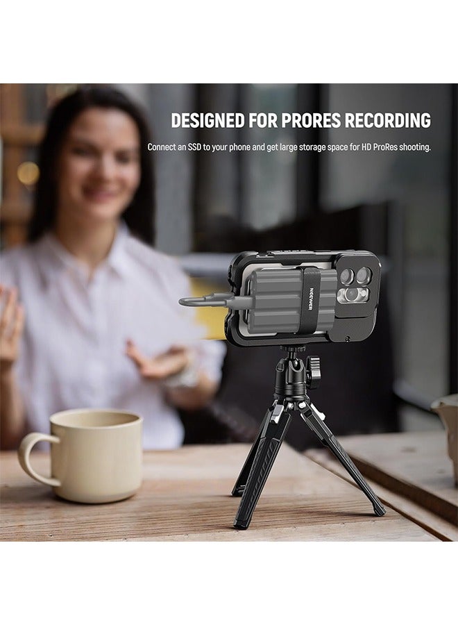 Neewer NEEWER Magnetic SSD Holder with Universal Touch Fasteners Compatible with MagSafe iPhone 16 Pro Max 15 Pro Max 16 Pro 15 Pro Samsung SanDisk Lexar for ProRes Video Recording  - Image 2