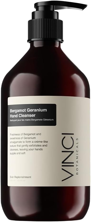Bergamot Geranium Hand Cleanser Gentle Exfoliating Hand Wash Cleanses Hydrates Skin Made with Essential Oils Cruelty Vegan Paraben Free Sweet Fresh Aroma 500 ml