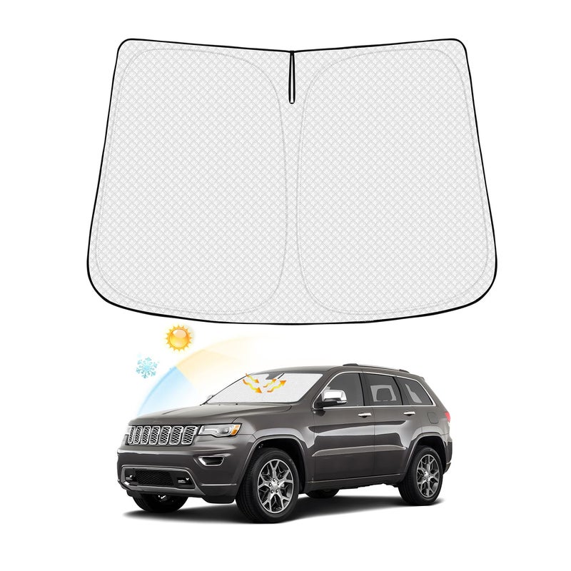 Canvcle Windshield Sun Shade for Jeep Grand Cherokee 20112021 Not for Jeep Cherokee Grand Cherokee L Thicken 6Layer Foldable Front Window Sunshade Cover Sun Visor UV Rays Keep Vehicle Cool