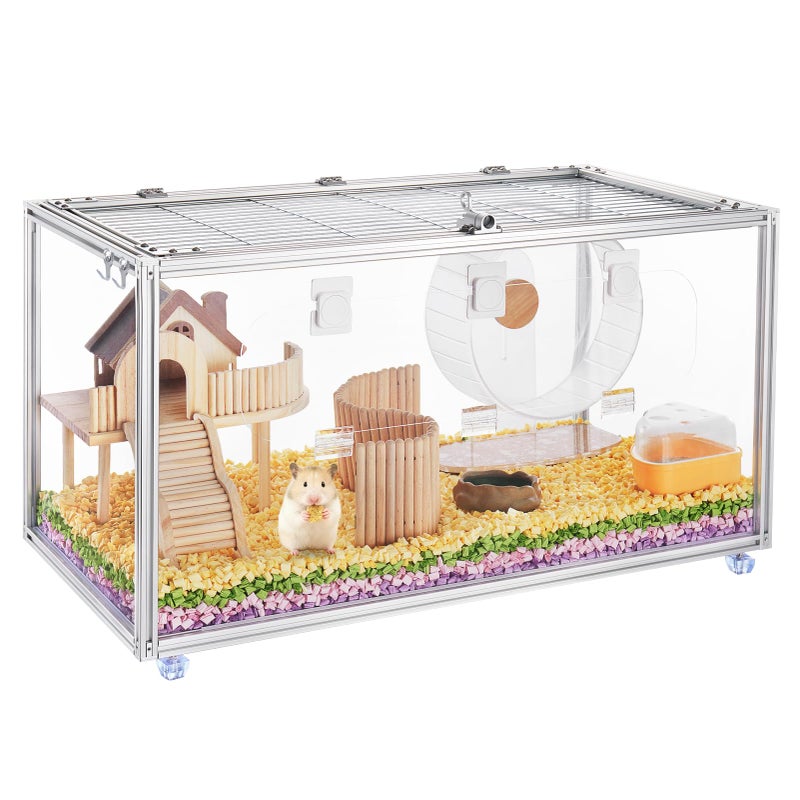 BESNEW Chewproof T Slot 2020 Aluminum Profile Hamster Cage,Large Hamster Cages,Top & Front Openable,Standard Aluminum Profiles for DIY Pet Habitats - Image 1