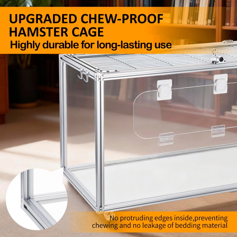 BESNEW Chewproof T Slot 2020 Aluminum Profile Hamster Cage,Large Hamster Cages,Top & Front Openable,Standard Aluminum Profiles for DIY Pet Habitats - Image 2