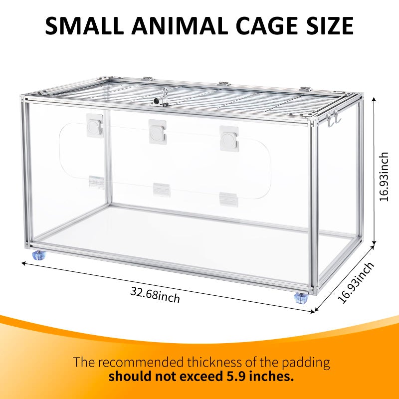 BESNEW Chewproof T Slot 2020 Aluminum Profile Hamster Cage,Large Hamster Cages,Top & Front Openable,Standard Aluminum Profiles for DIY Pet Habitats - Image 5