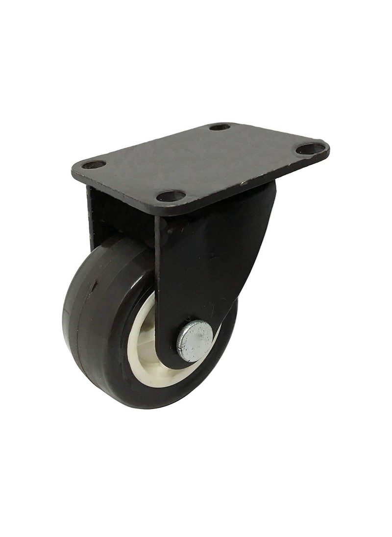 THOISEWELT THOISEWELT Heavy Duty Steel PU Caster Wheel For Furniture Table Black Color Small Size Black 15 In Fix  - Image 3