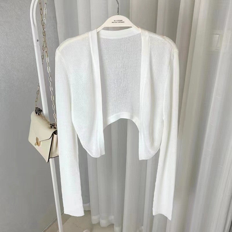 French Style White Cuihua Skirt Spring and Summer New Style Sweet Desire Style Ins Super Fairy Pure Desire Spice Girl Slip Skirt dress lw#3657 white cardigan