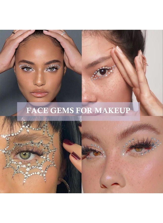 HealthCareAisle NOOEPC 660Pcs Face Gems Hair Gems, Self-Adhesive Face Jewels Eye Jewels Rhinestones 3/4/5/6 mm DIY Face Gems Stick on, Halloween Makeup Gems Rave Accessories for Face Eyes Makeup Body, Crafts  - Image 3