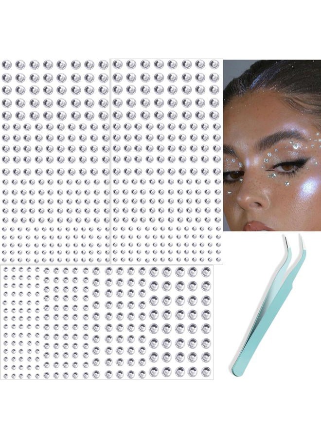 HealthCareAisle NOOEPC 660Pcs Face Gems Hair Gems, Self-Adhesive Face Jewels Eye Jewels Rhinestones 3/4/5/6 mm DIY Face Gems Stick on, Halloween Makeup Gems Rave Accessories for Face Eyes Makeup Body, Crafts  - Image 1