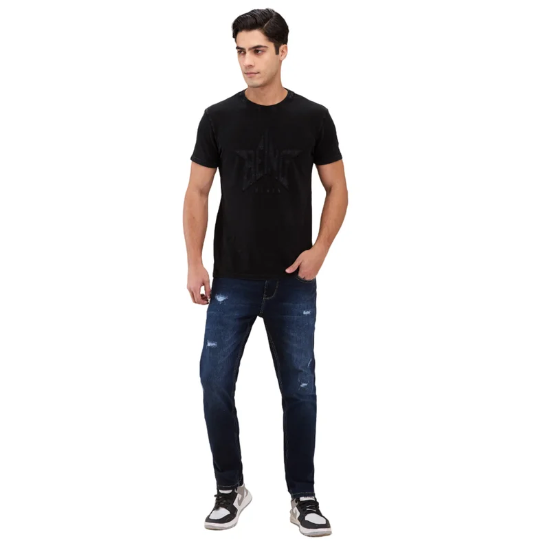 بيينغ هيومان Men Classic Slim Fit Mildly Distressed Light Fade Stretchable Jeans
