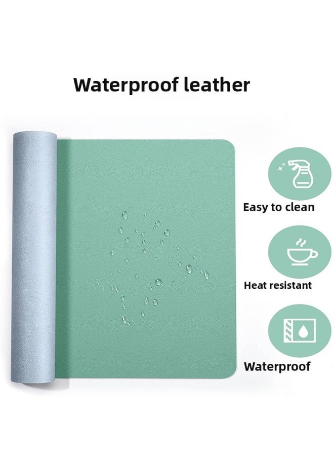Generic - Office Desktop Mat Study Desk Tablecloth Desk Mat Leather Computer Desk Mat Environmentally Friendly Desk Mat-Color:Light Green - Image 1