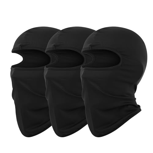 Pukavt 3 Pack Balaclava Face Mask, Ski Mask for Men Women, UV Protection Windproof Scarf for Motorcycle Snowboard Cycling Black - Image 1