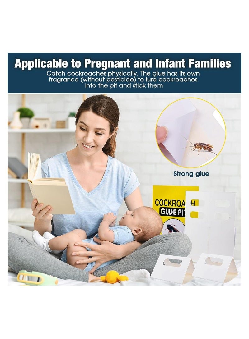 Excefore 108 فخاخ لاصقة للصراصير والعناكب والعقارب والحشرات، تصميم مطبوع طويل الأمد، فخاخ لاصقة قابلة للطي، 8.6 بوصة × 5.5 بوصة (أصفر)  - Image 2