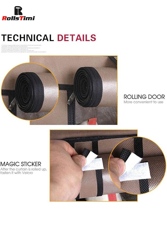 RollsTimi  Simple Double Row DustProof Reinforced Multi-Layer Assembly Storage Cloth Shoes Rack,Brown - Image 4