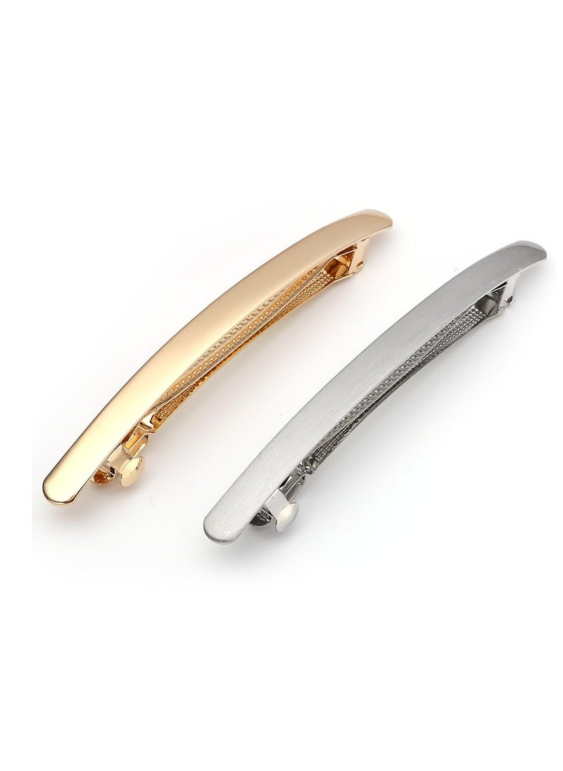 LONEEDY - 2 Pack Durable Large Metal Hair Barrettes Spring Clips for Women Girls,Simple Retro Hair Clips Hair Pins French Clip Barrettes (Spring clip(Style 4)) - Image 1