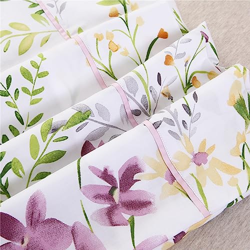 URBONUR 100% Cotton Pillowcases Set of 2 Standard Size Floral Printed Pillow Cases Soft Breathable Cooling Pillowcase Decorative Pillow Cover (Standard, 20x26 Inches, Lilac) - Image 5