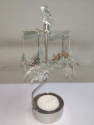 HOKHBCW Rotary Candle Holder Spinning Candleholder Metal Small Gift (Bird) - Image 3