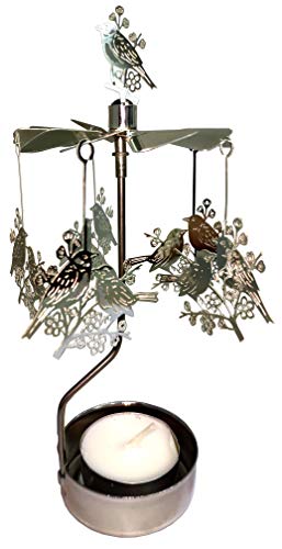 HOKHBCW Rotary Candle Holder Spinning Candleholder Metal Small Gift (Bird) - Image 1