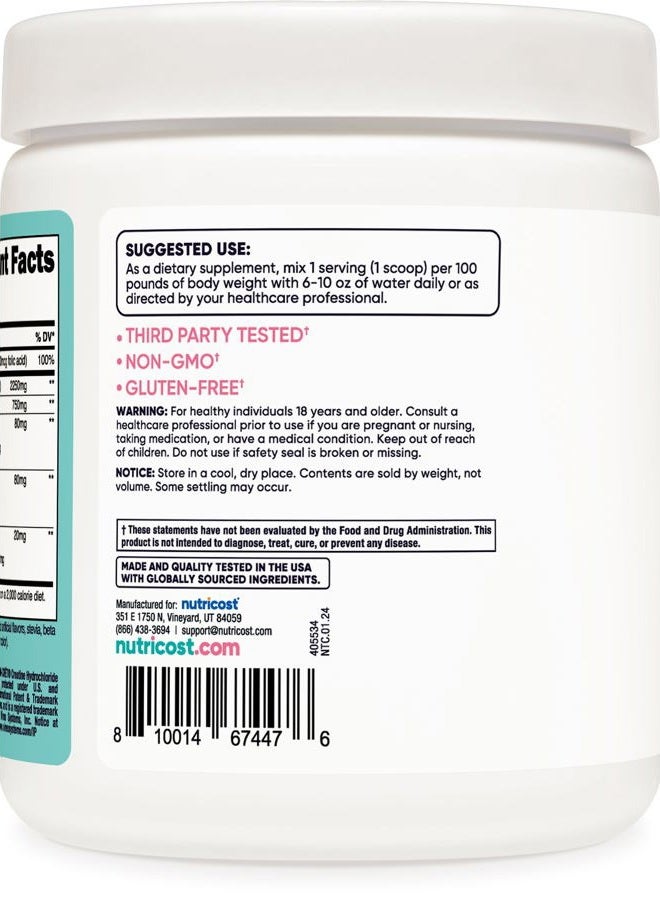 Nutricost مسحوق الكرياتين مونوهيدرات للنساء، ميكرونيزد، بنكهة الخوخ والمانجو، 50 حصة - نباتي، غير معدّل وراثيًا، خالي من الغلوتين - Image 3