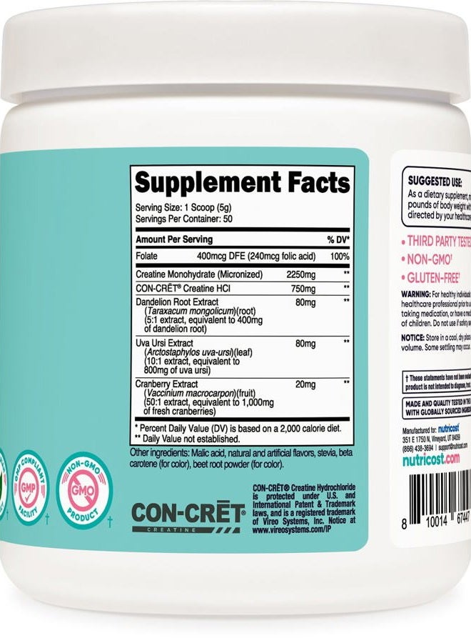 Nutricost مسحوق الكرياتين مونوهيدرات للنساء، ميكرونيزد، بنكهة الخوخ والمانجو، 50 حصة - نباتي، غير معدّل وراثيًا، خالي من الغلوتين - Image 4