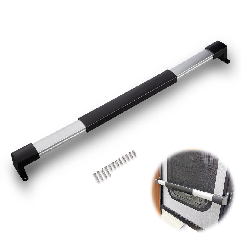 Inborntrait RV Screen Door Cross Bar Handle Universal RV Door Handle Adjustable from 21 58 to 28 58 with NonSlip Grip for RV Motor Home Camper and Travel TrailerBlack