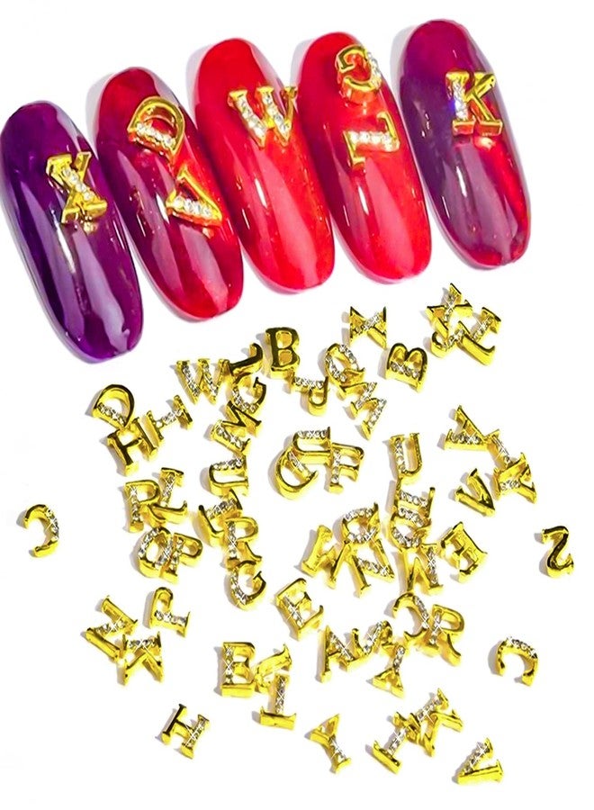 DANNEASY 48pcs 3D Nail Charms for Nail Art, 3D Zodiac Signs Nail Charms, A-Z Letters Nail Charms, 0-9 Number Nail Charms, Zodiac Nail Art Decoration (Gold) - Image 3
