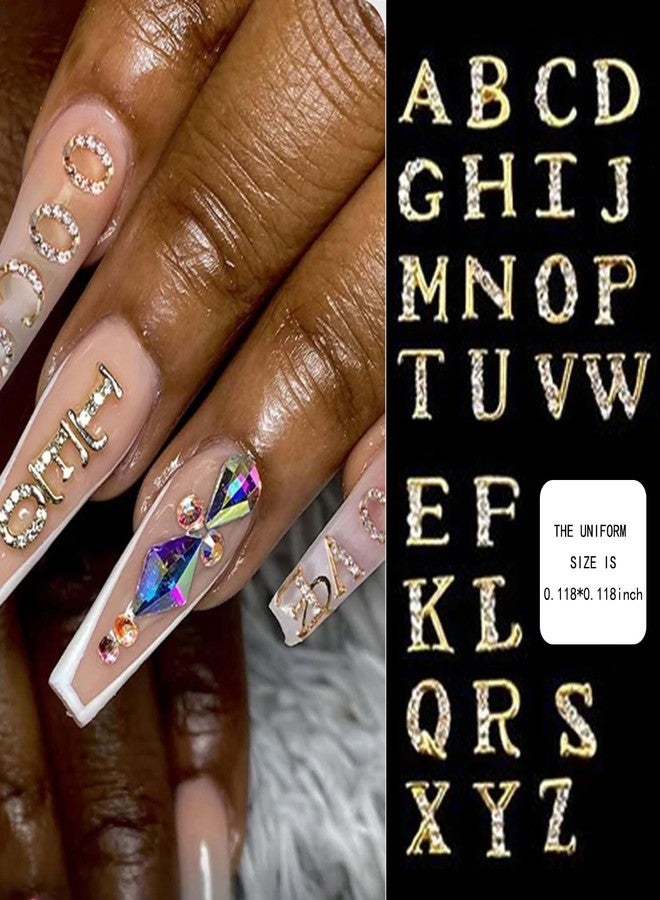DANNEASY 48pcs 3D Nail Charms for Nail Art, 3D Zodiac Signs Nail Charms, A-Z Letters Nail Charms, 0-9 Number Nail Charms, Zodiac Nail Art Decoration (Gold) - Image 2