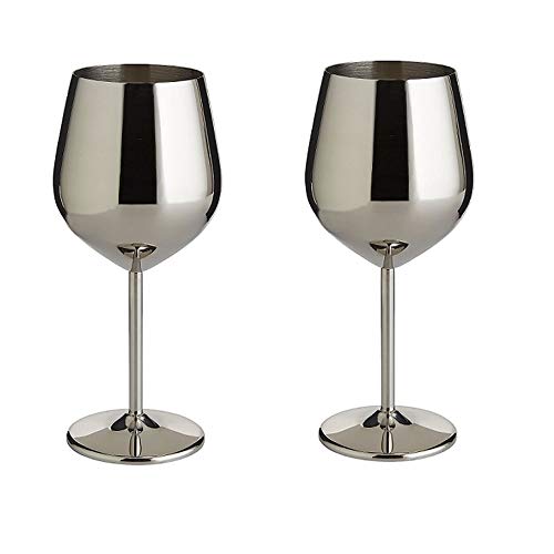 NJ Stainless Steel Unbreakable BPA-free Shatter-proof Wine Glasses (350 ml) Set of 2 - Image 1