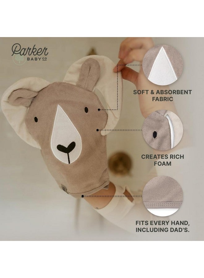 Parker Baby Co. Parker Baby Bath Mitt for Kids | Soft & Absorbent Washcloth Mitt | Quick Dry Baby Washcloth Glove That Fits Both Parents | Easy, Convenient & Fun Bath Time for Newborns, Toddlers & Kids  - Image 4