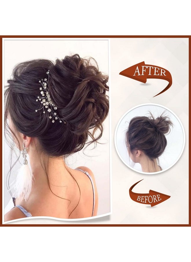 SOFEIYAN Claw Clip Messy Bun Hairpieces Wavy Curly Hair Bun Clip In Claw Chignon Ponytail Hairpiece Tousled Updo Hair Extensions Synthetic Scrunchie Hair Piece For Women, Honey Blonde/Platinum Blonde 