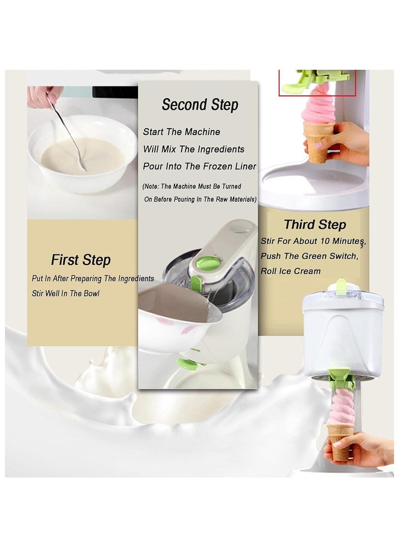 Generic - Ice Cream Makers Fully Automatic Mini Fruit Soft Serve Ice Cream Machine Simple One Push Operation Great For Making Healthy Soft Serve Sherbet - Image 1