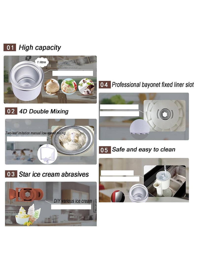 Generic - Ice Cream Makers Fully Automatic Mini Fruit Soft Serve Ice Cream Machine Simple One Push Operation Great For Making Healthy Soft Serve Sherbet - Image 1