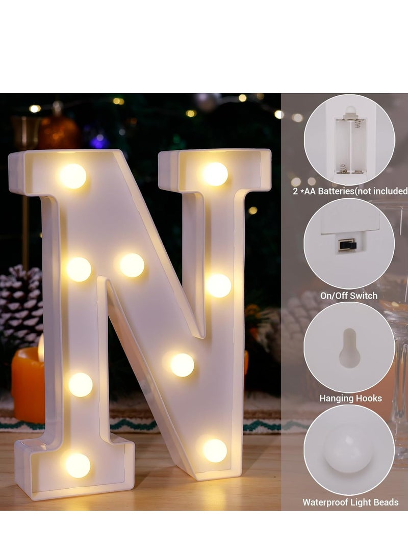 EHOME LED Sign Light Up Letters, N Alphabet Light Up Letters Sign, Battery Powered LED Letter Lights for Night Light, Wedding, Birthday, Party or Home Decor, Warm White - Image 4