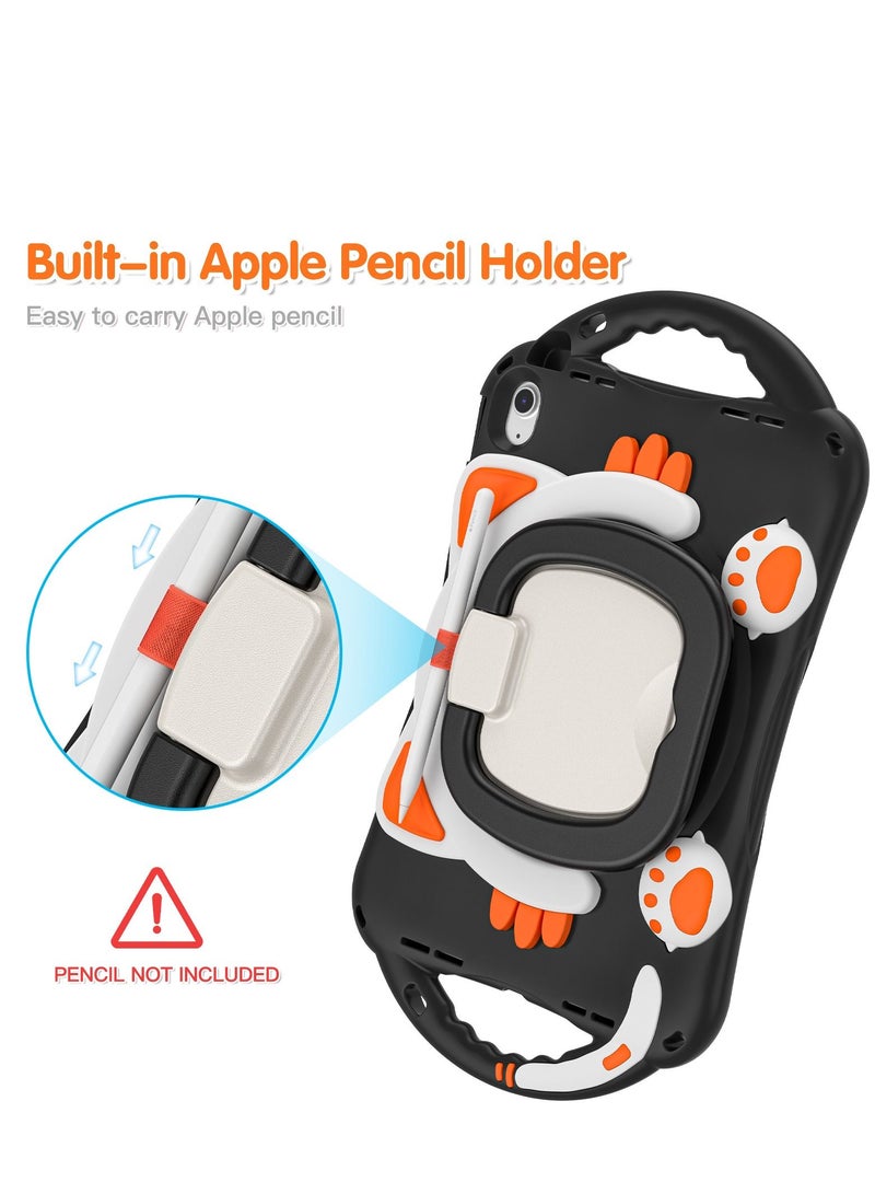 GULFLINK Cute Cat Kids Case with 360° Rotating Handle for iPad 10th 10.9 inch 2022（A2757/A2777）Black - Image 3